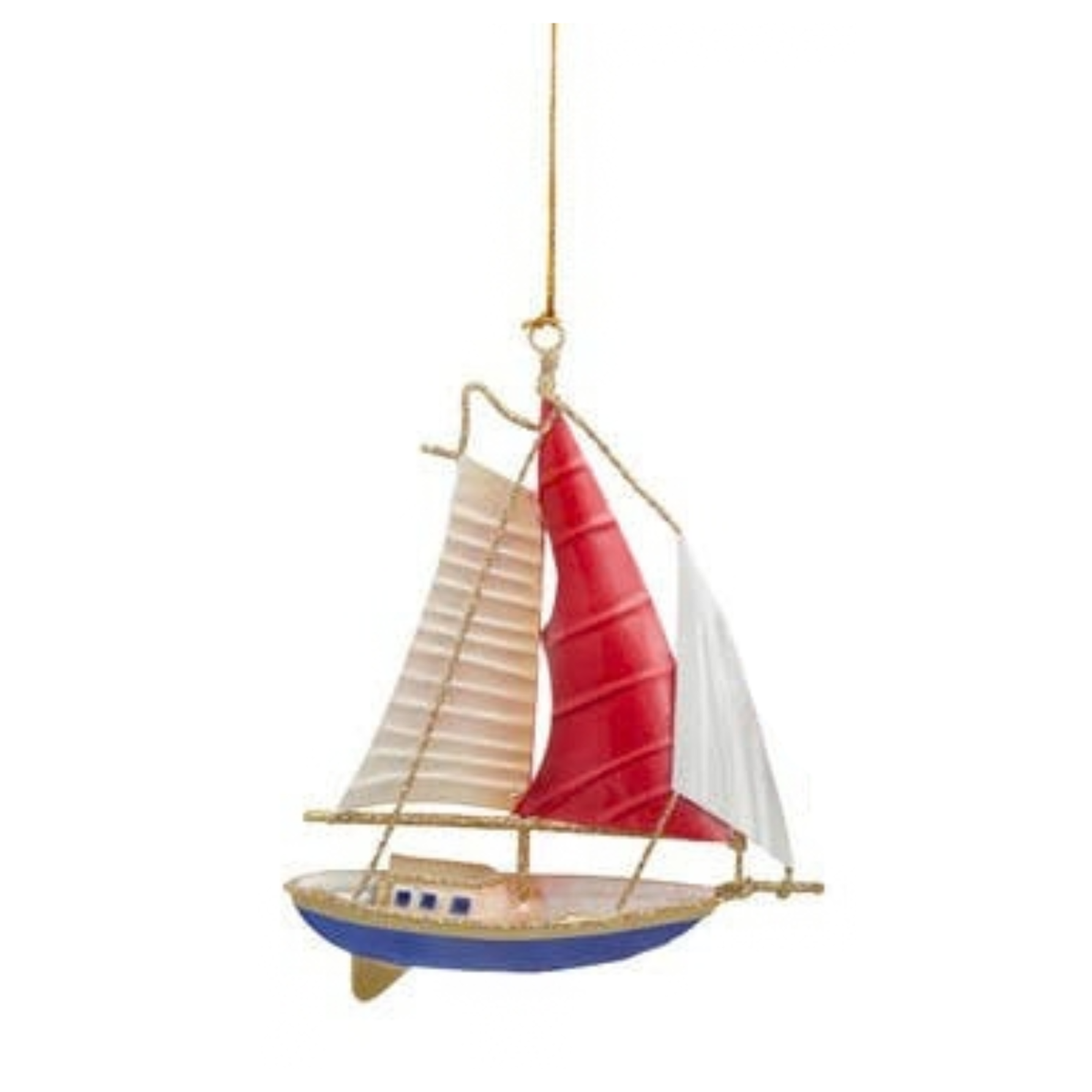 Tin Sailboat Ornaments, Blue Boat