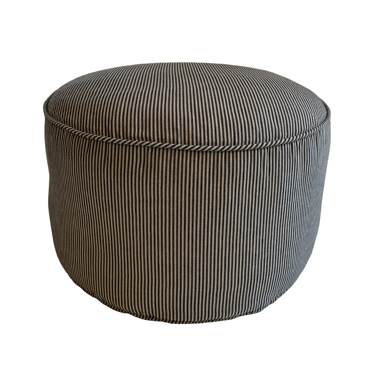 Prairie Ottoman 20" - Stripe Fabric