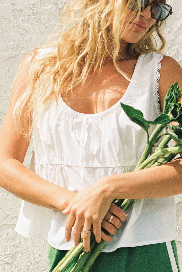 The Poplin Top: Ivory / M