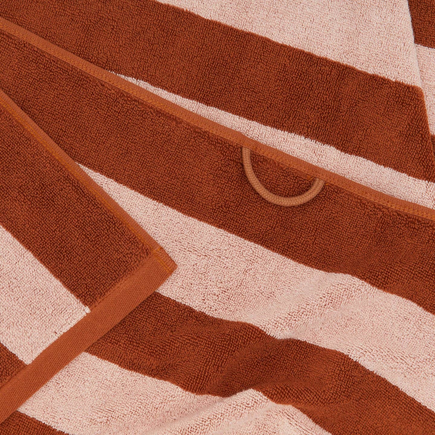 SIMPLE STRIPED TERRY TOWELS - BLUSH/TERRACOTTA: SHEET