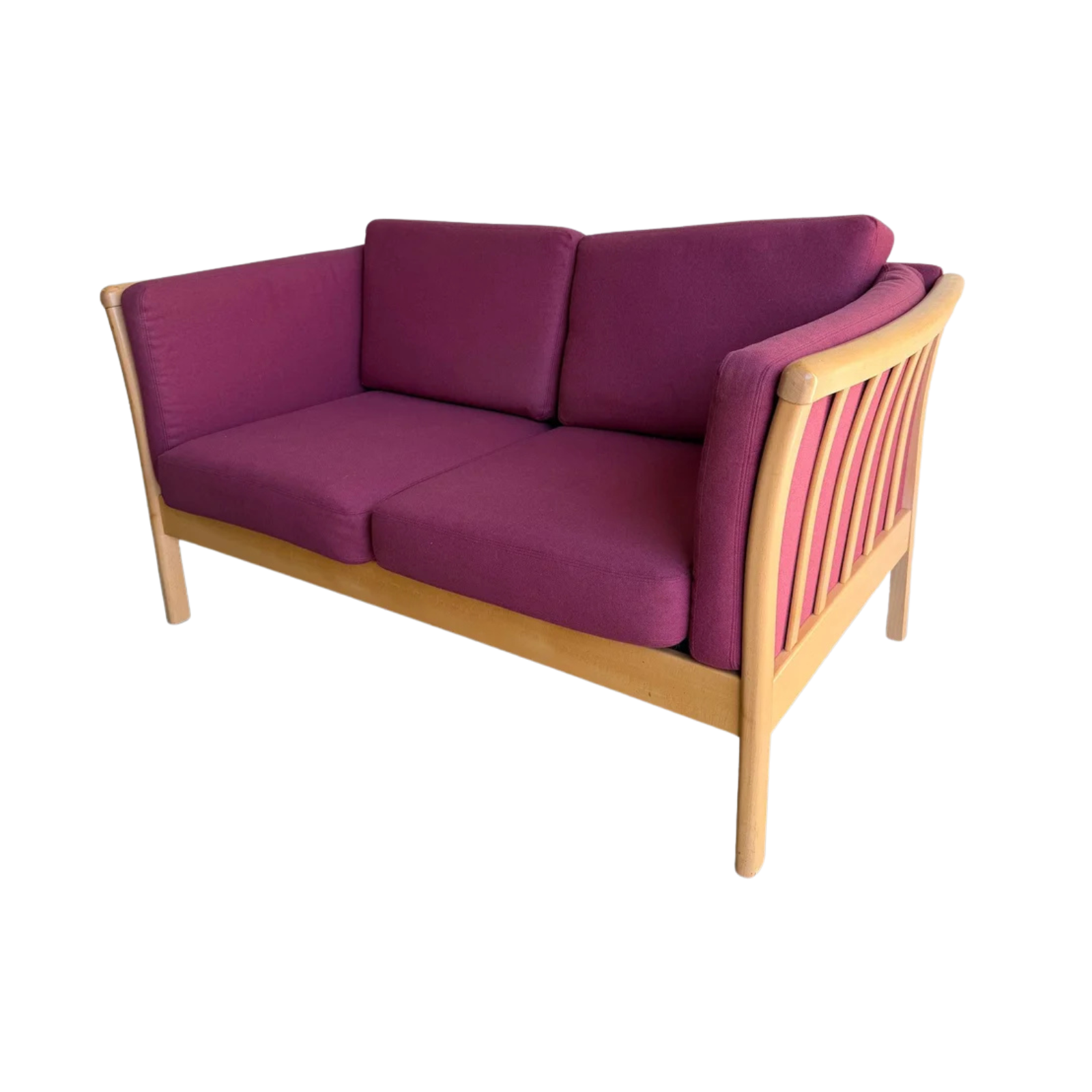 Vintage Danish Stouby Loveseat MCM Sofa - Scandinavian Beech Frame Settee
