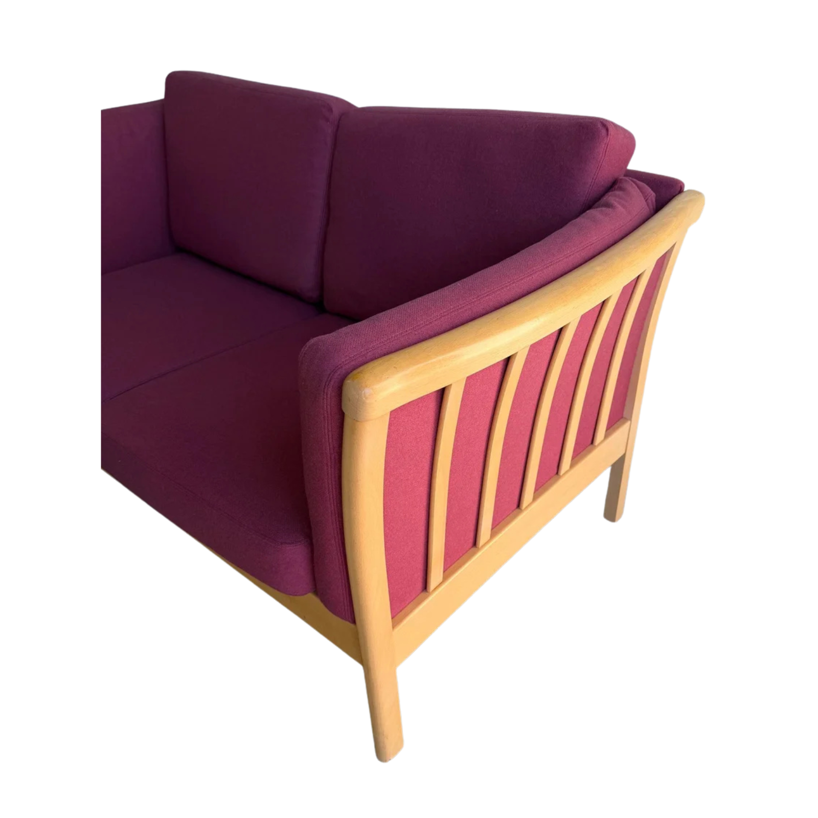 Vintage Danish Stouby Loveseat MCM Sofa - Scandinavian Beech Frame Settee