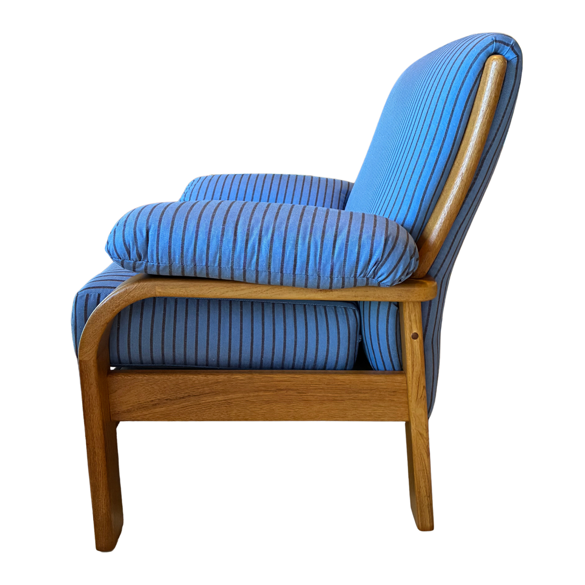Teak Beige Lounge Armchair Danish Mid-Century Modern 1970s