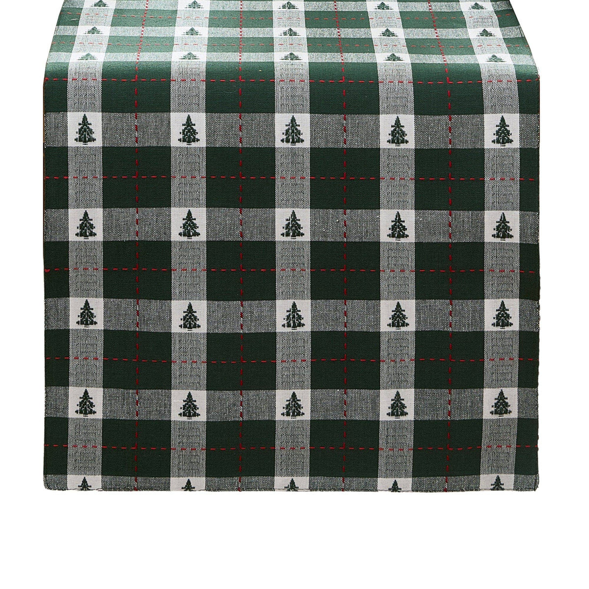 Sherwood Tree Dobby Holiday Table Runner: Green / 13x70