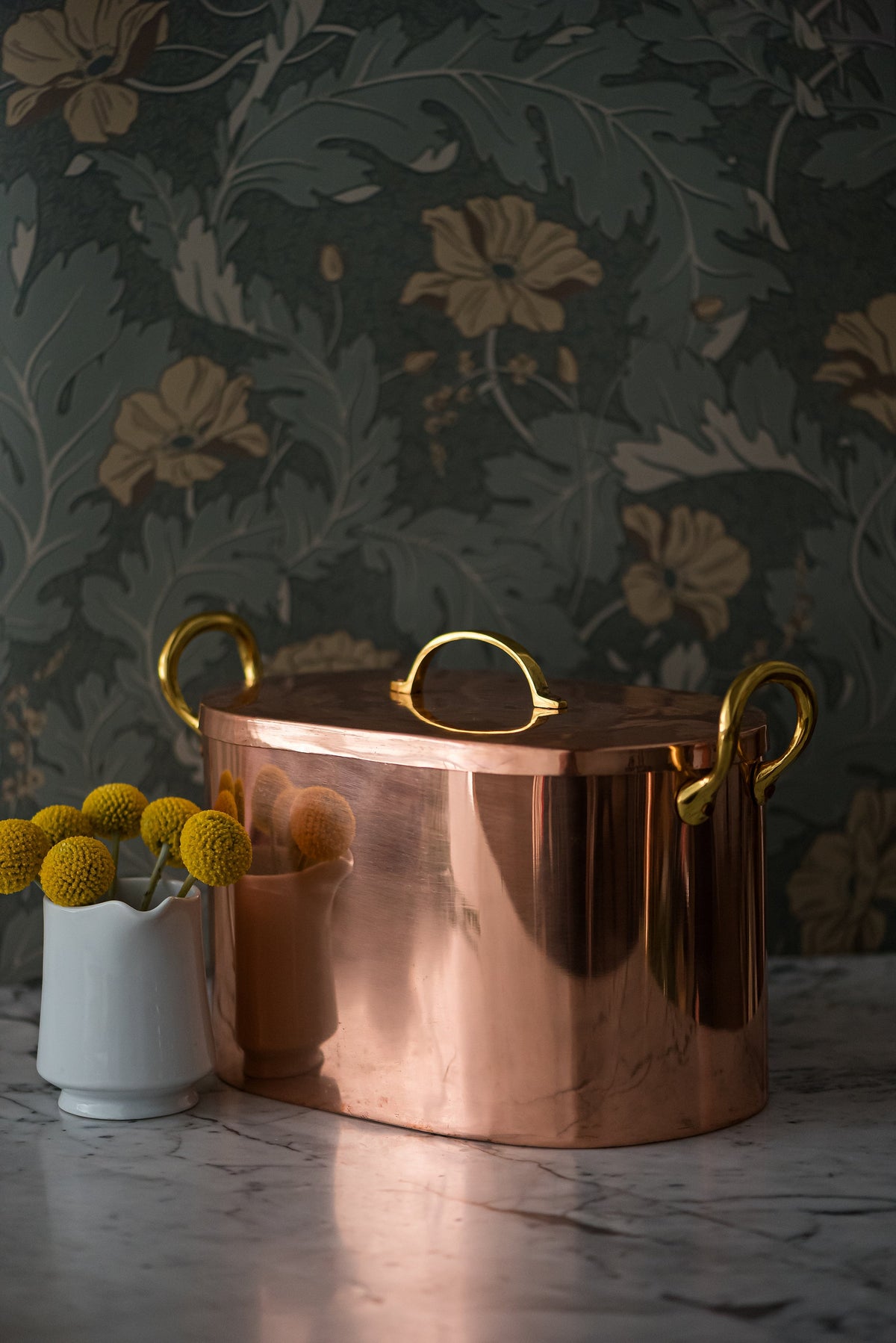 Copper Bread Box with Brass Handles
