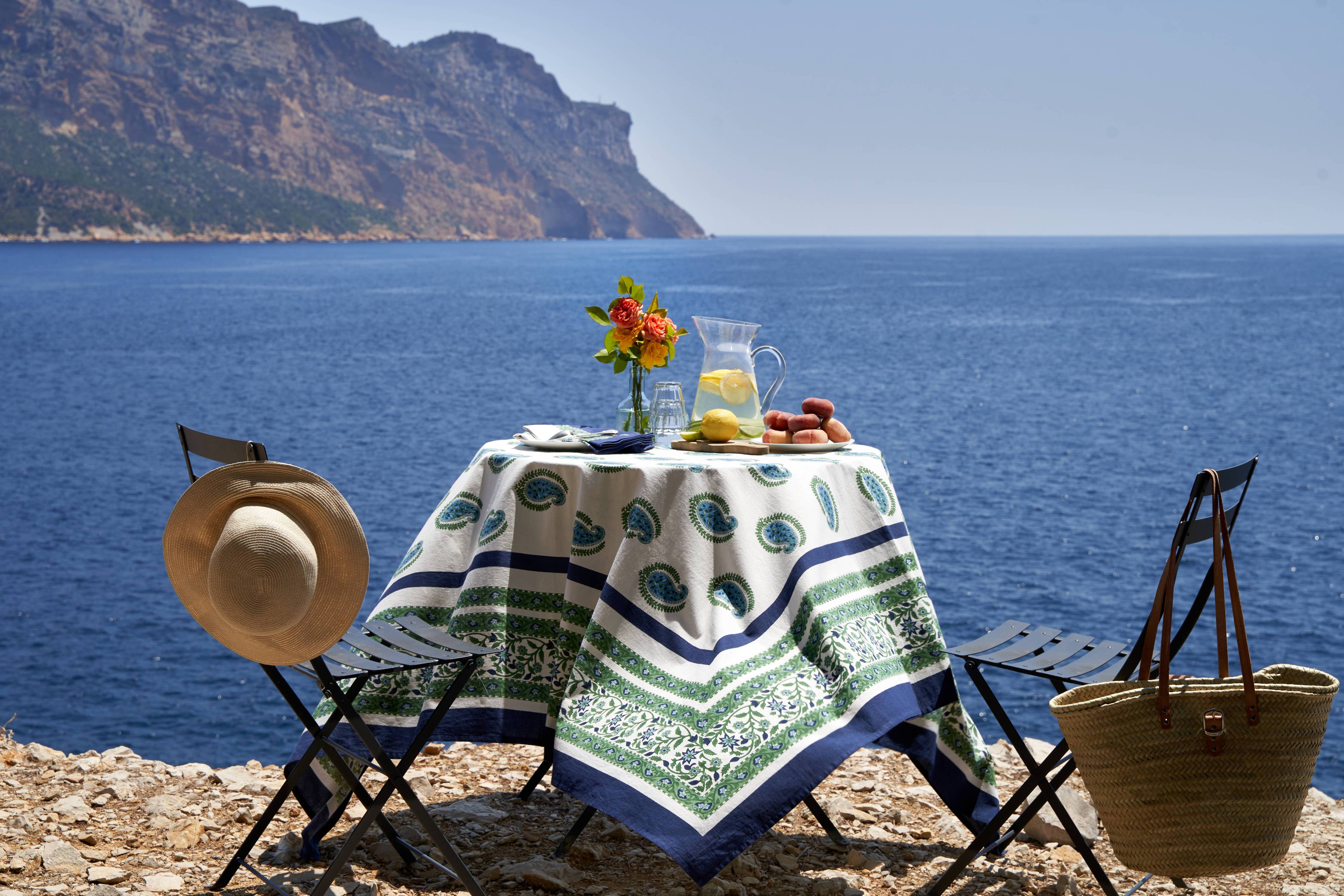 Cassis Blue & Green Tablecloth