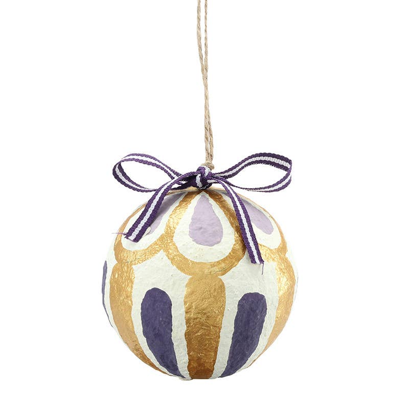 Paper - Mache Ornaments - Lilac - Set of 4