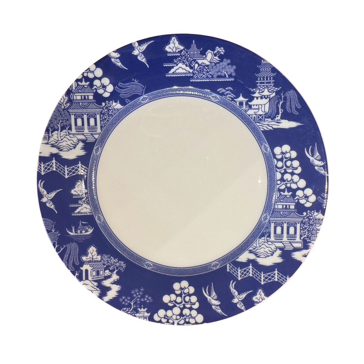 Blue and White Fine China Plate