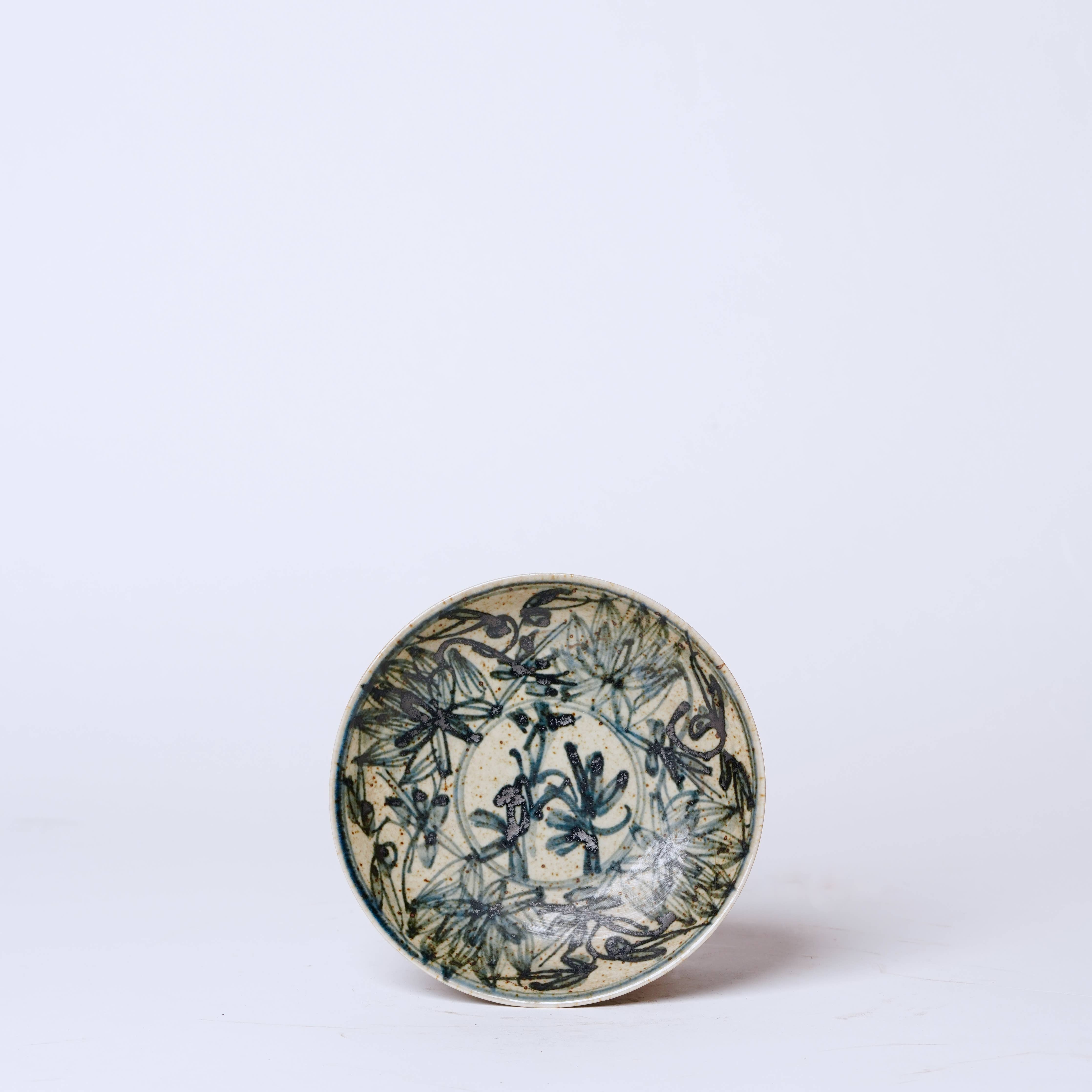 Small Blue and White Porcelain Lotus Dish