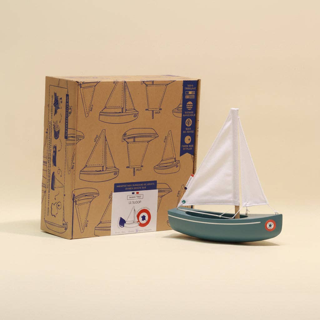 Maison Tirot - Toy Boat - Le Sloop: Grey Green