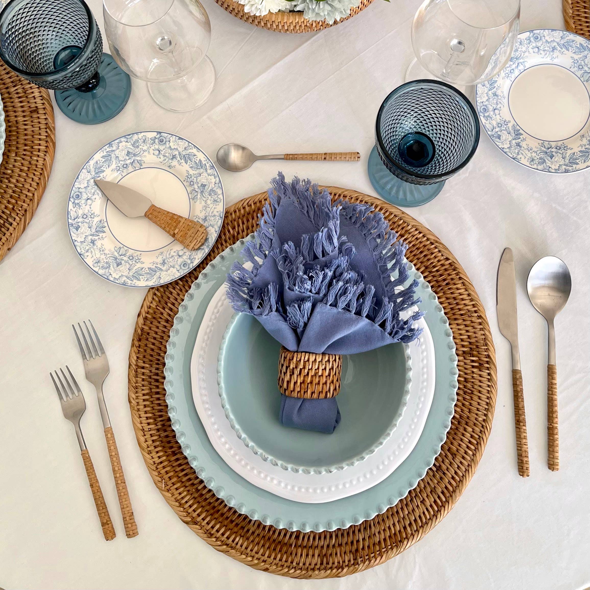 Rattan Oval Napkin Rings 6-piece set: Honey Brown