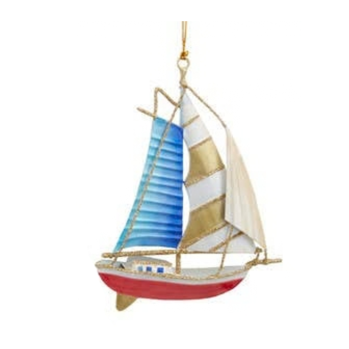 Tin Sailboat Ornaments, Red