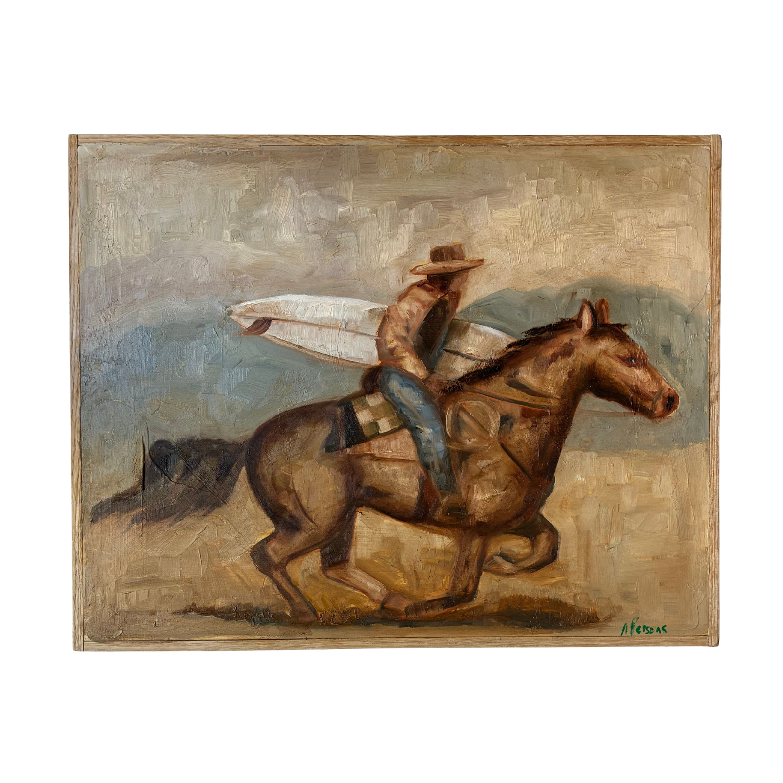 Alison Parsons, Surfing Cowboy, 14” x 11”