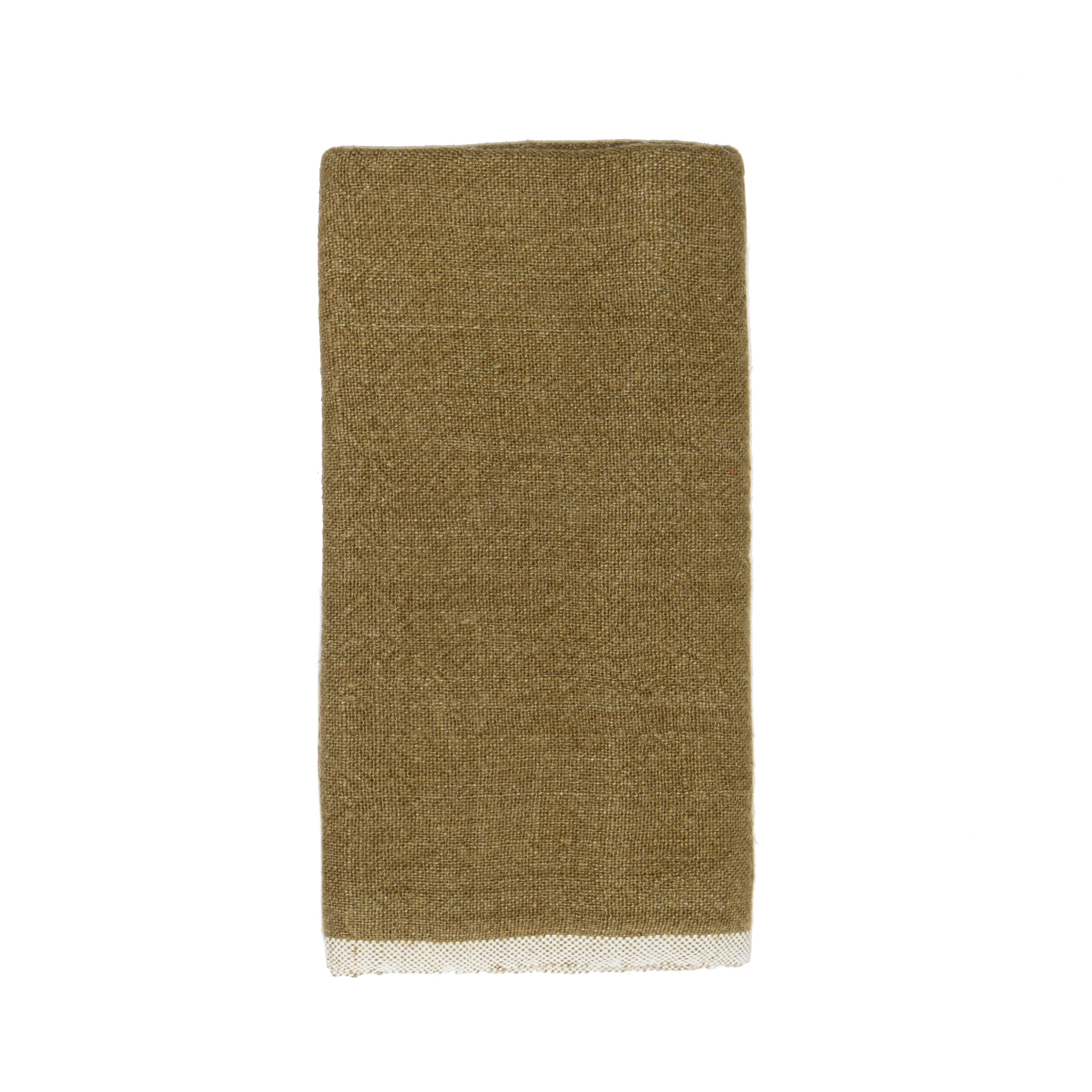 Chunky Linen Forest Green Towels 20x30