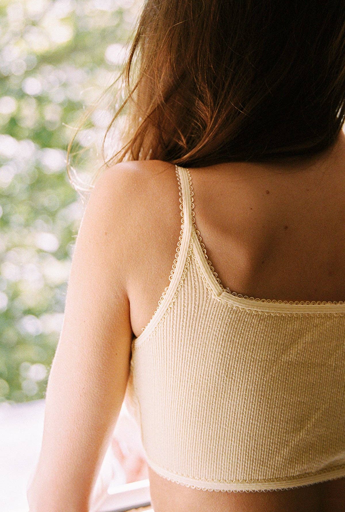 Organic Needlepoint Bralette: Butter / L