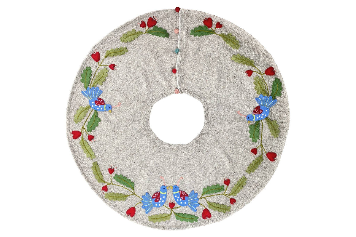 Coo Coo Bird Tree Skirt - Gray: Gray