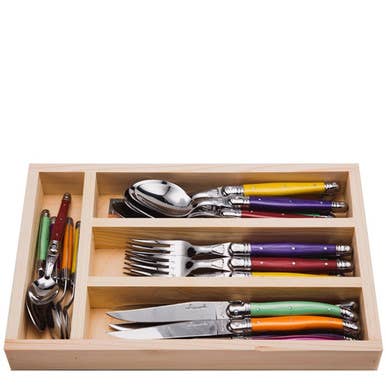 Jean Dubost 24 Pc Everyday Flatware Set Fruity