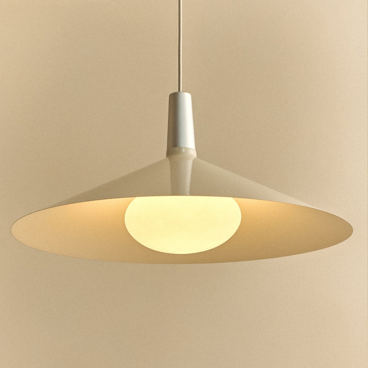 Bower Pendant Light Large in Oyster White + Oval II