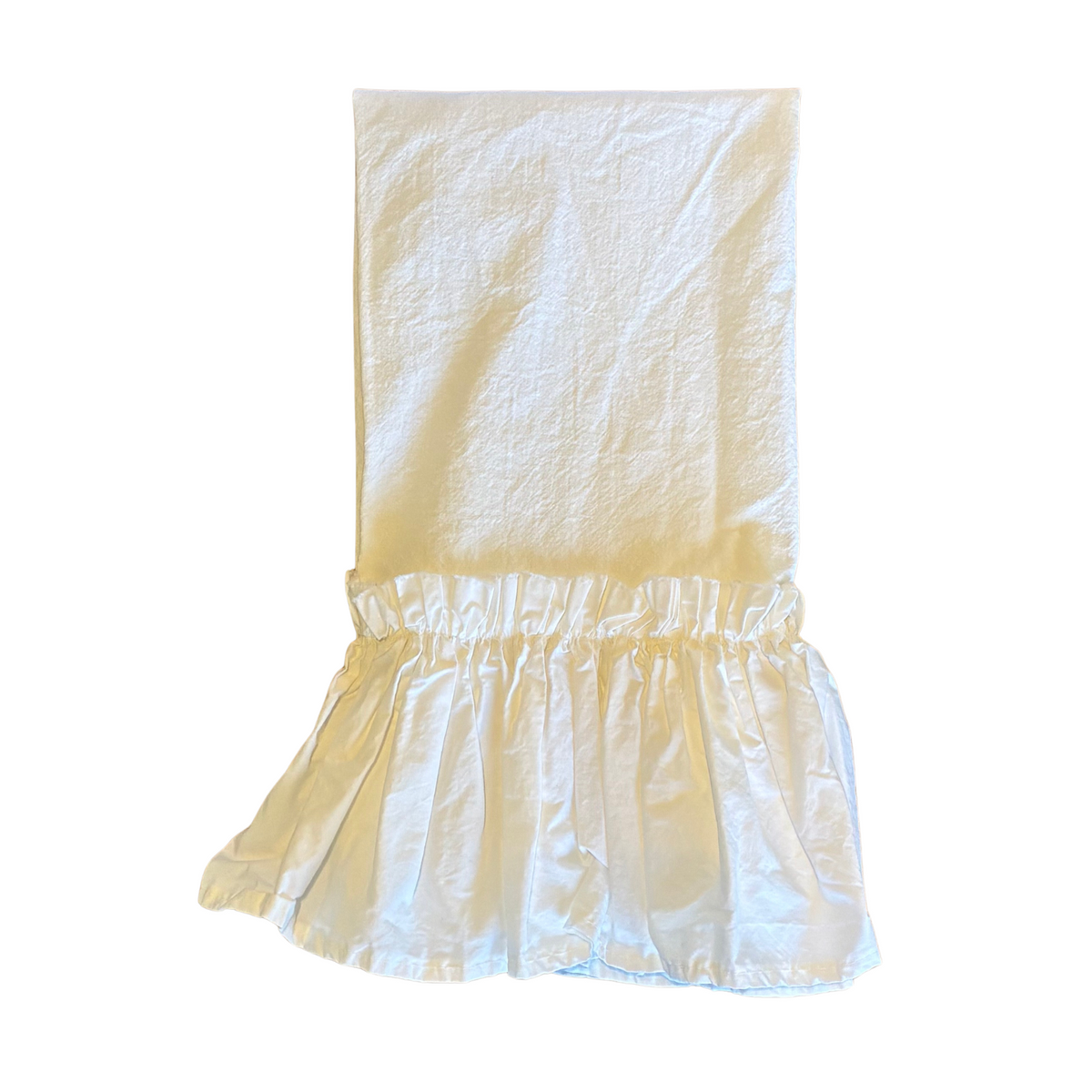 White Ruffle Tea Towel