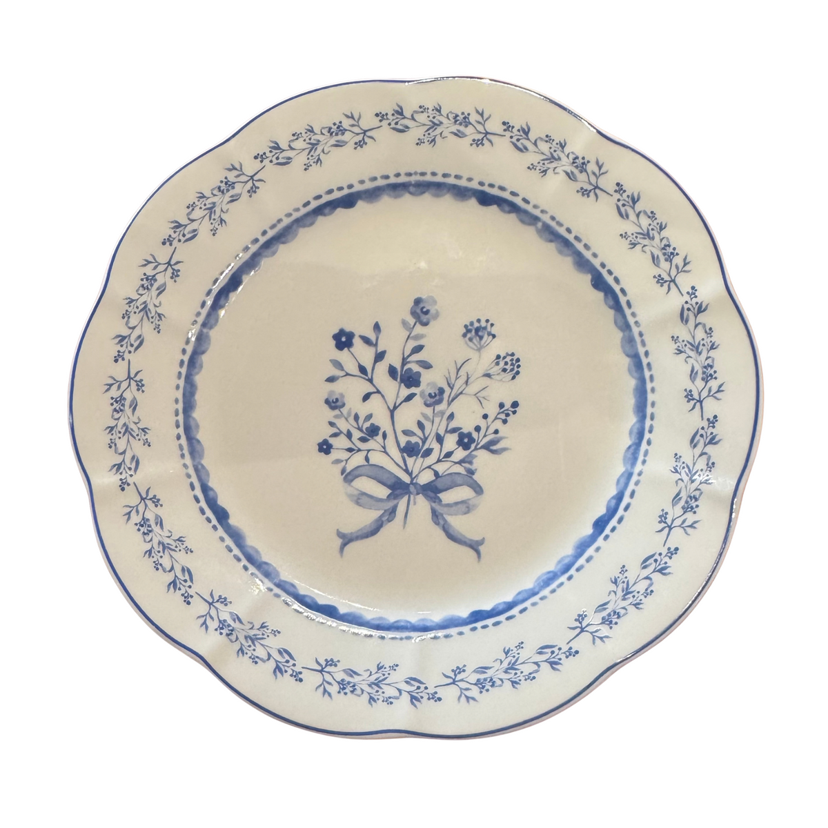Blue and White Fine China Plate