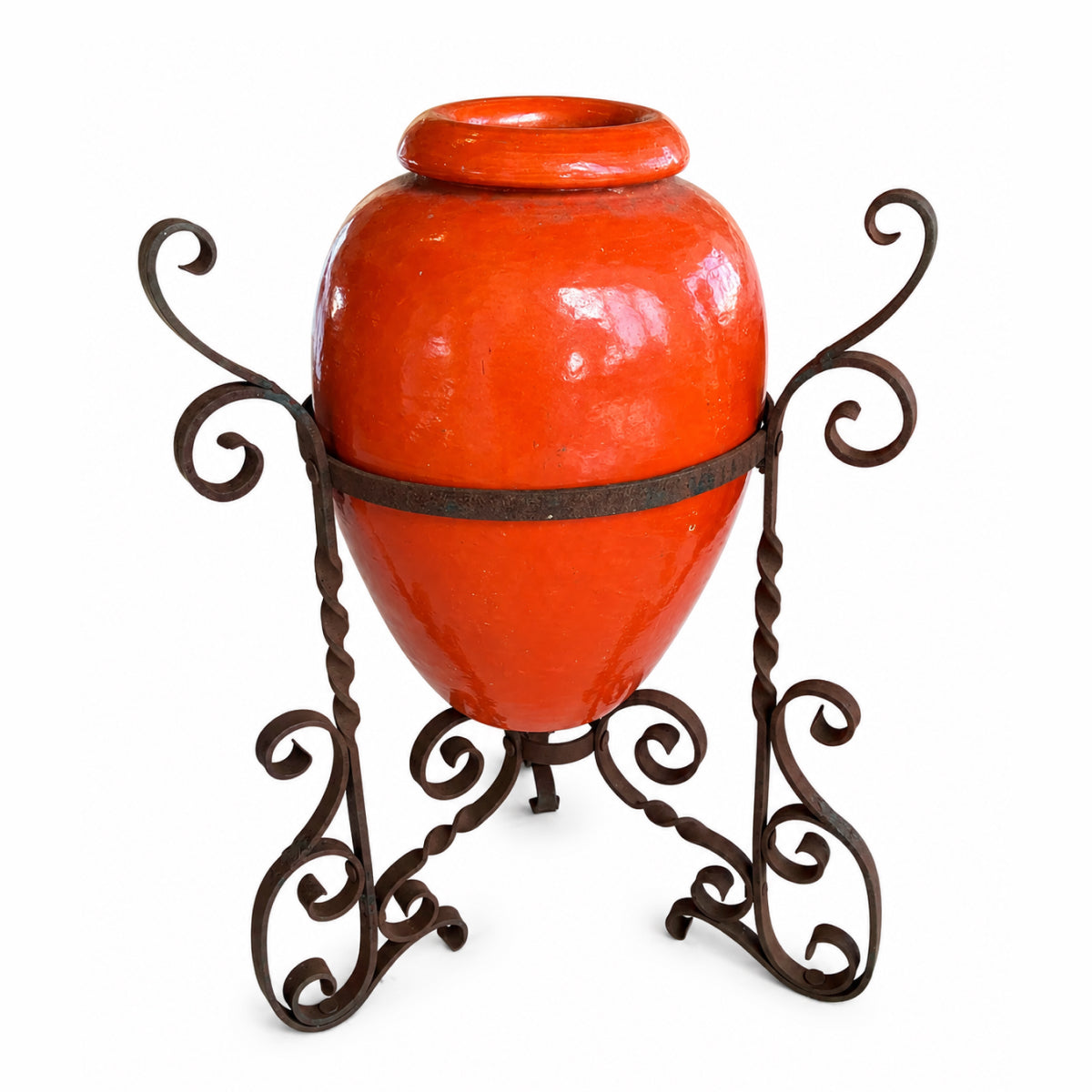 Vintage Bauer Oil Jar on an Iron Stand