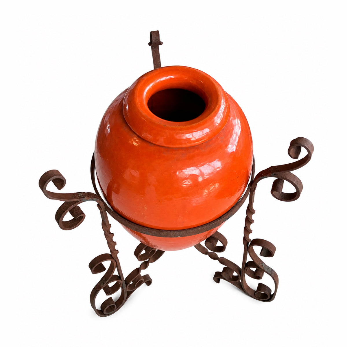 Vintage Bauer Oil Jar on an Iron Stand
