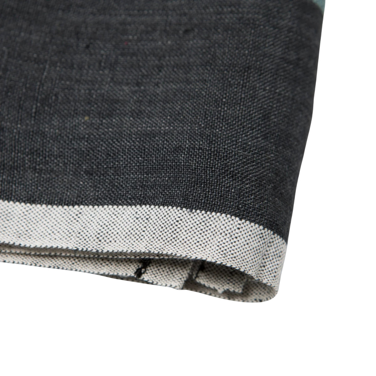 Linen Charcoal/Aqua Towel Napkins 20x30