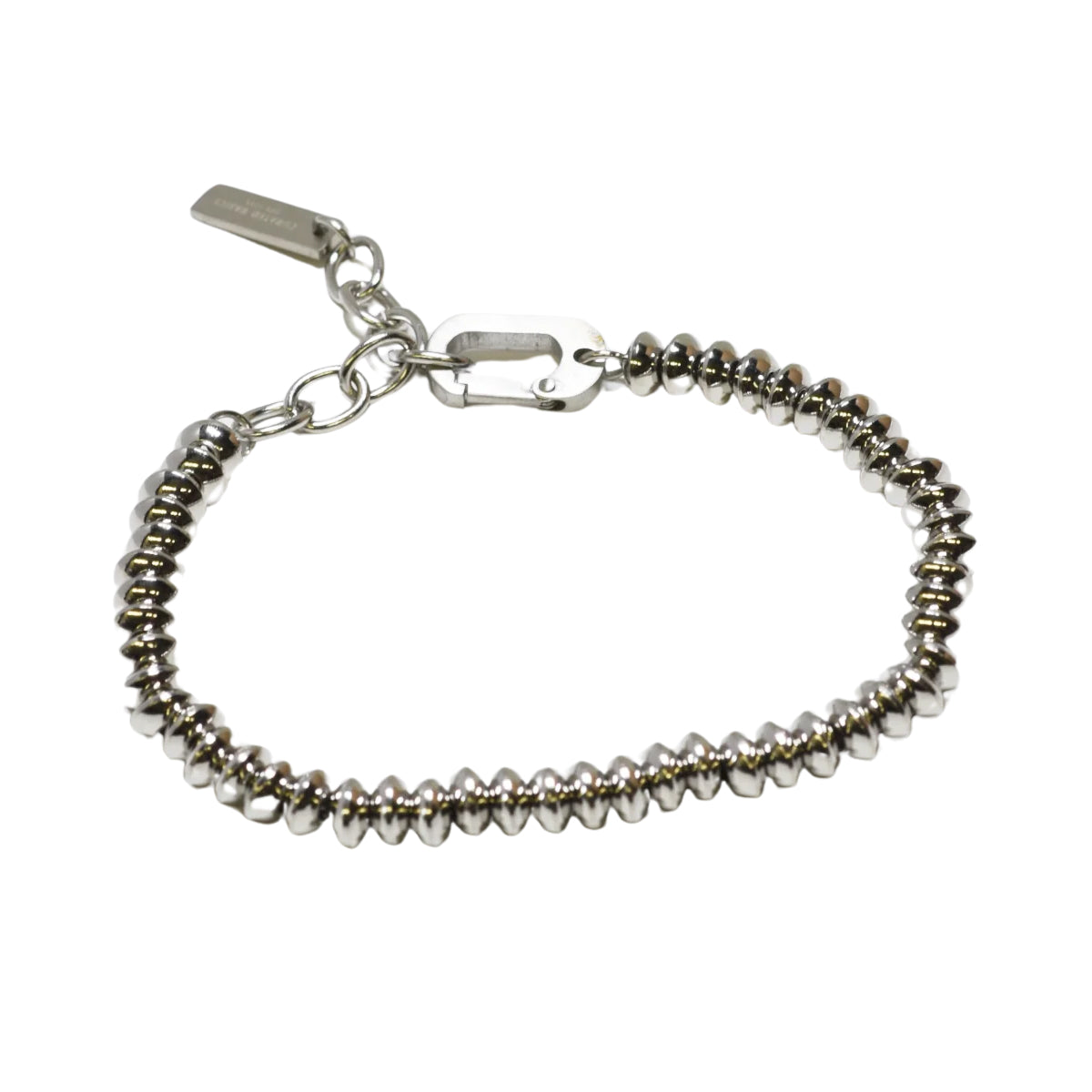 Saucer Beaded Bracelet: Stainless Steel