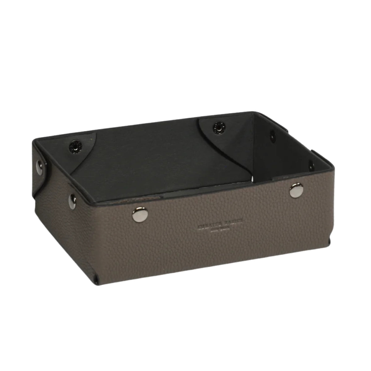 Catch-All Leather Tray: Grey Pebble