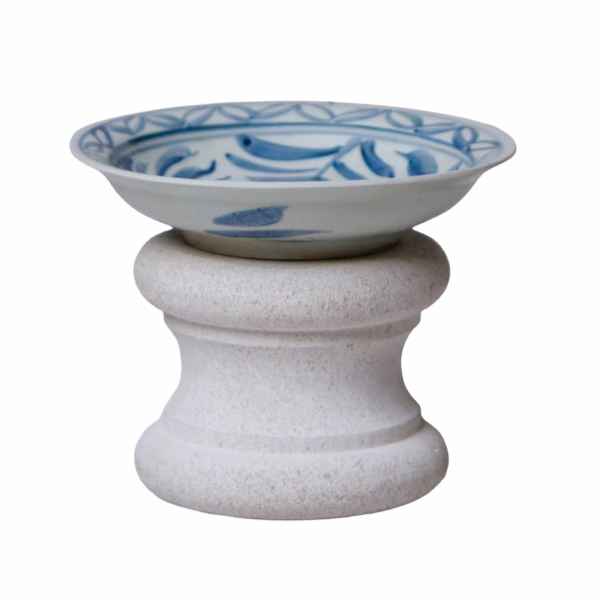 Small Blue and White Porcelain Floral Dish