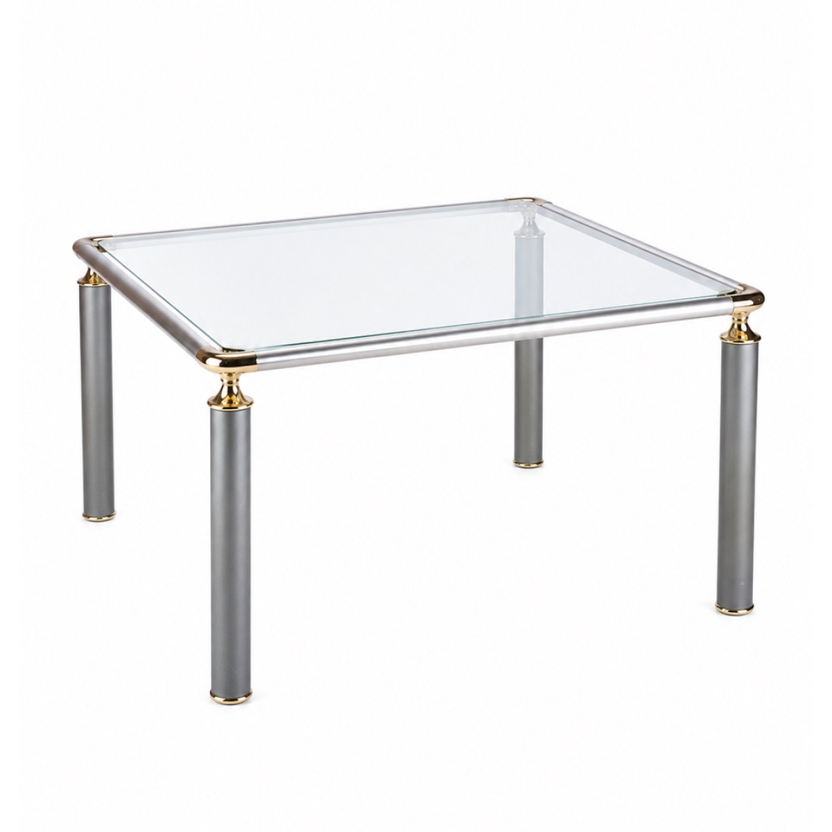 Square Modernist Glass Insert Coffee Table