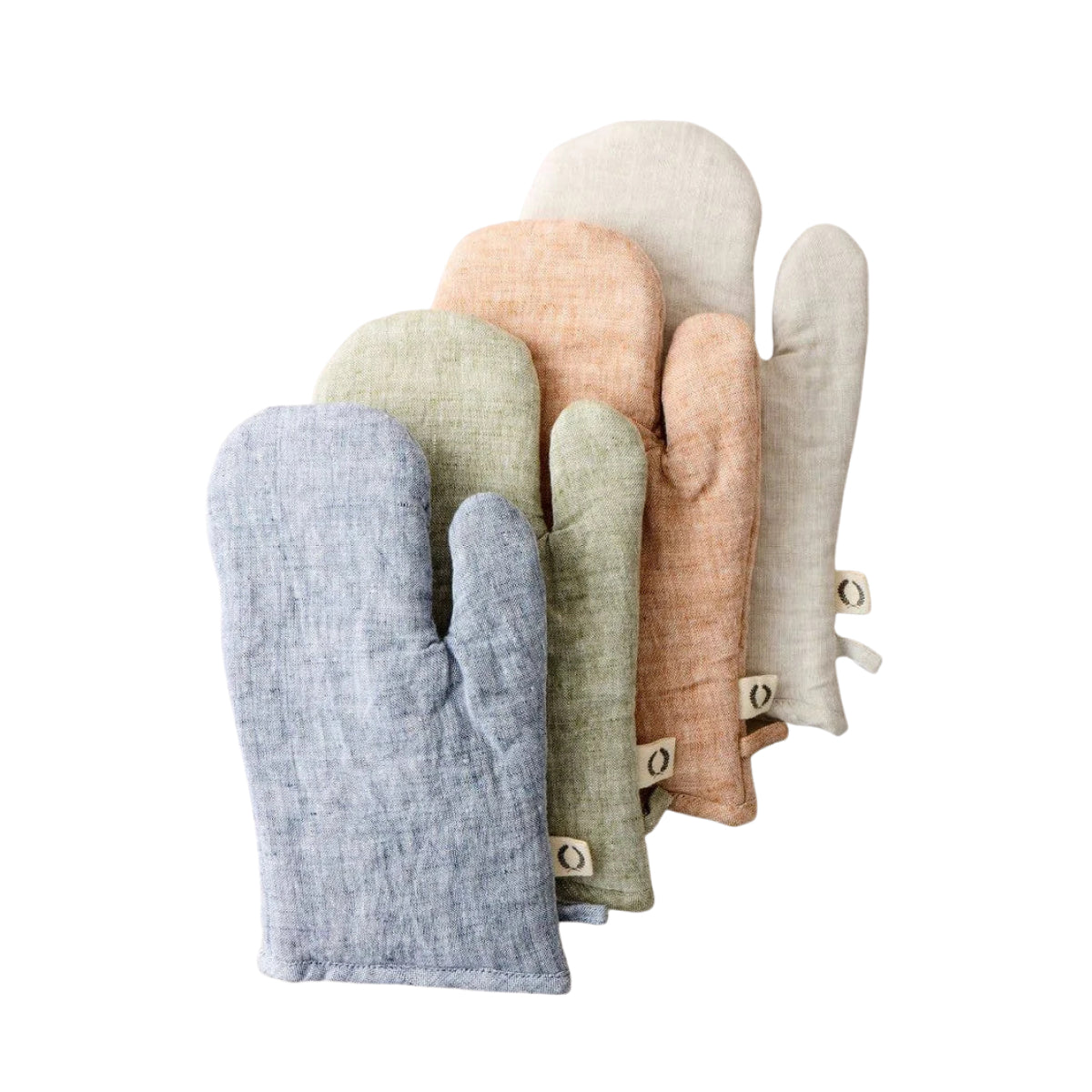 Washed Linen Oven Mitt: Indigo / Single