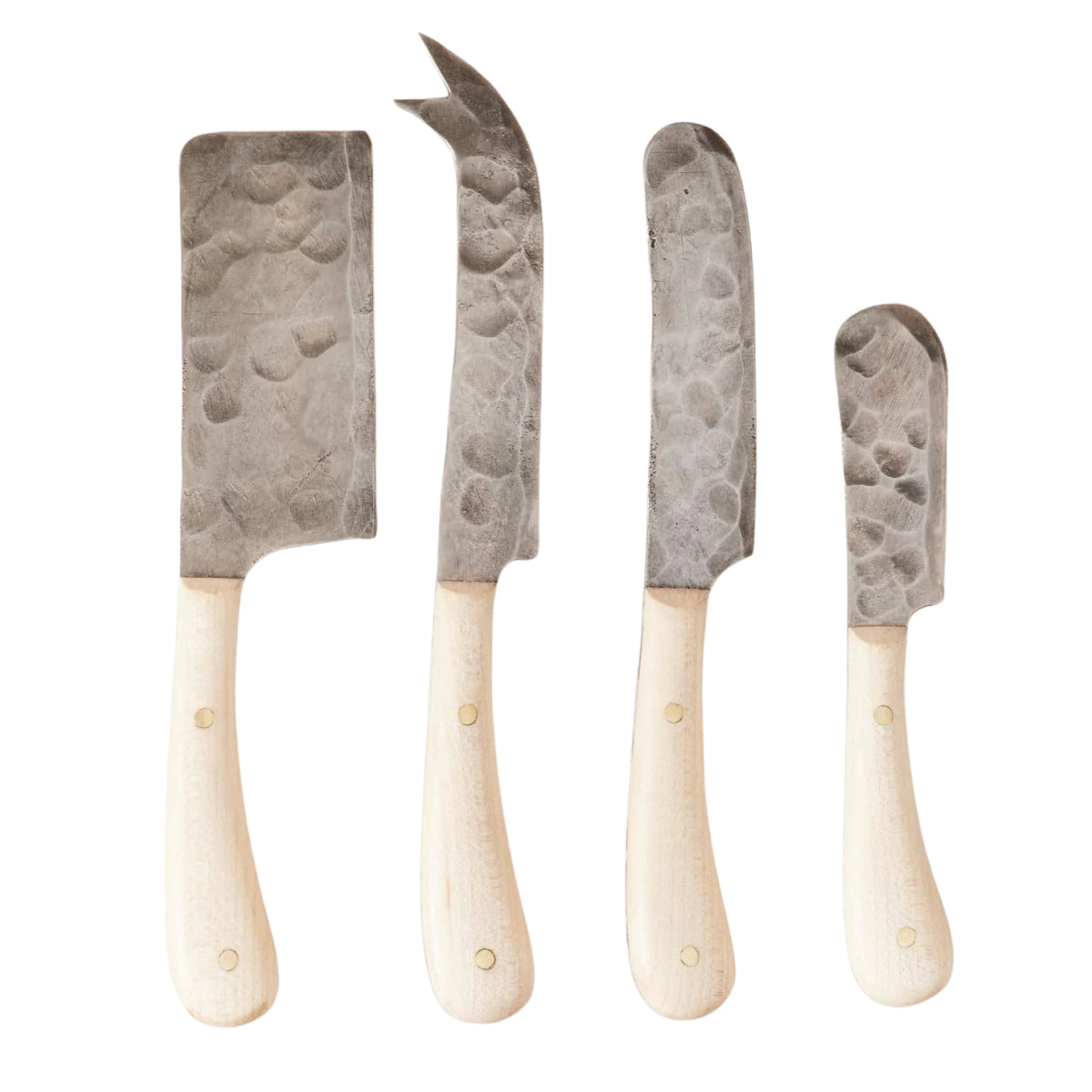 Artisan Forged Cheese Knives: Beech