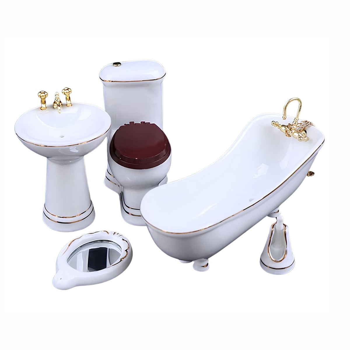 Doll House- Porcelain Bathroom Set