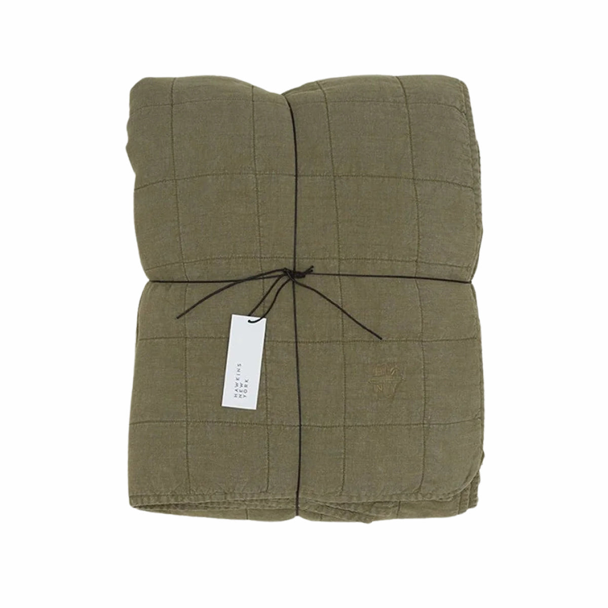 SIMPLE LINEN QUILT - OLIVE: QUEEN