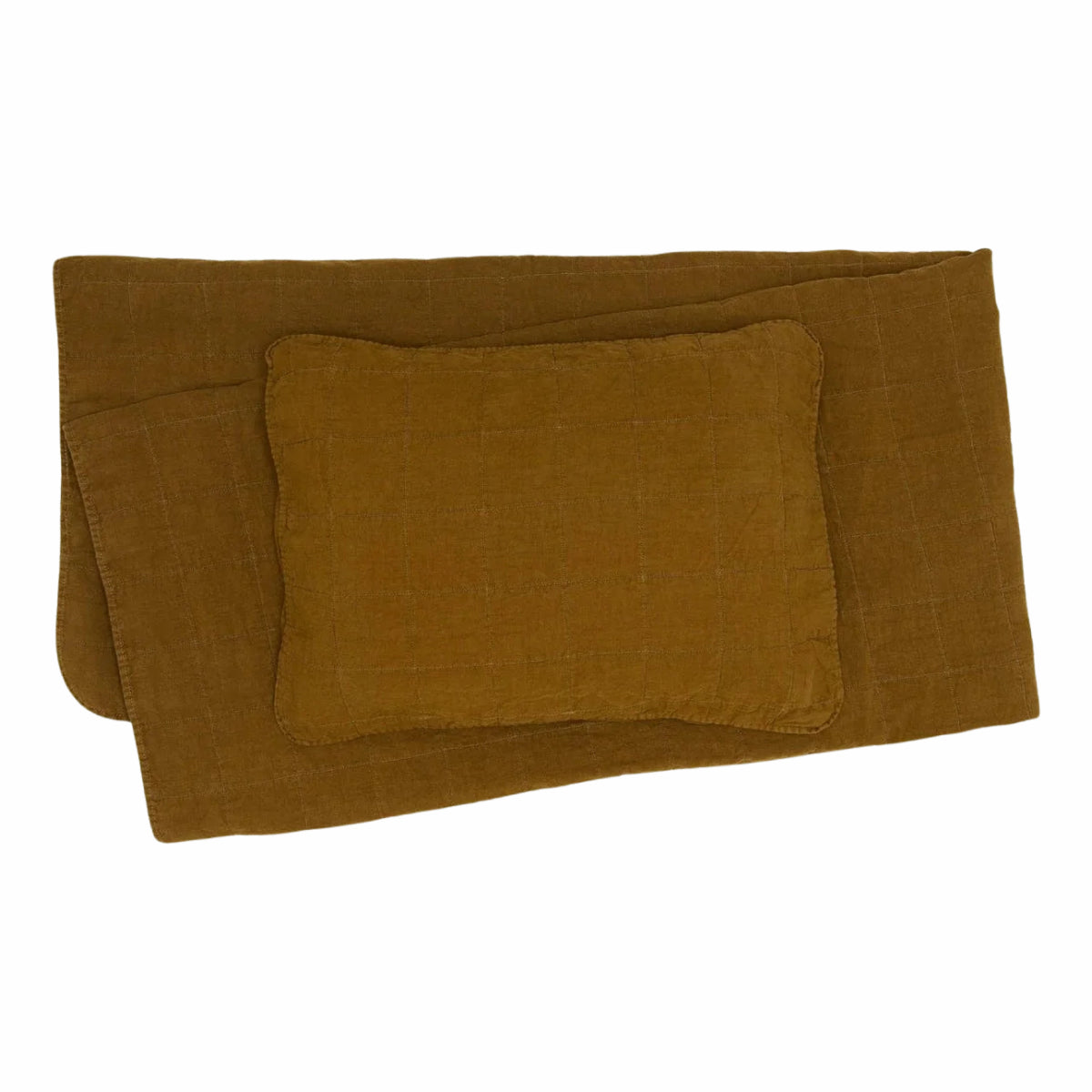 SIMPLE LINEN QUILT - BRONZE: KING