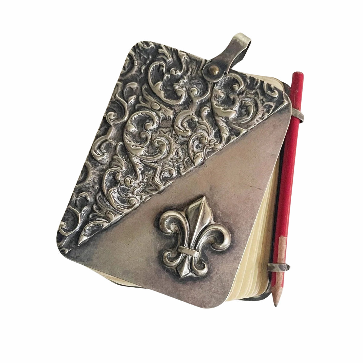Sterling and Ivory Antique French Notebook Pendant