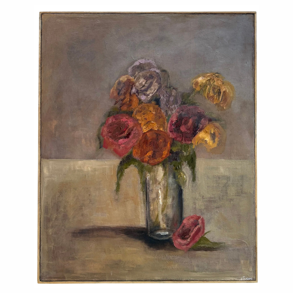 Alison Parsons, Bouquet Grey Background 30.5” x 24.5”