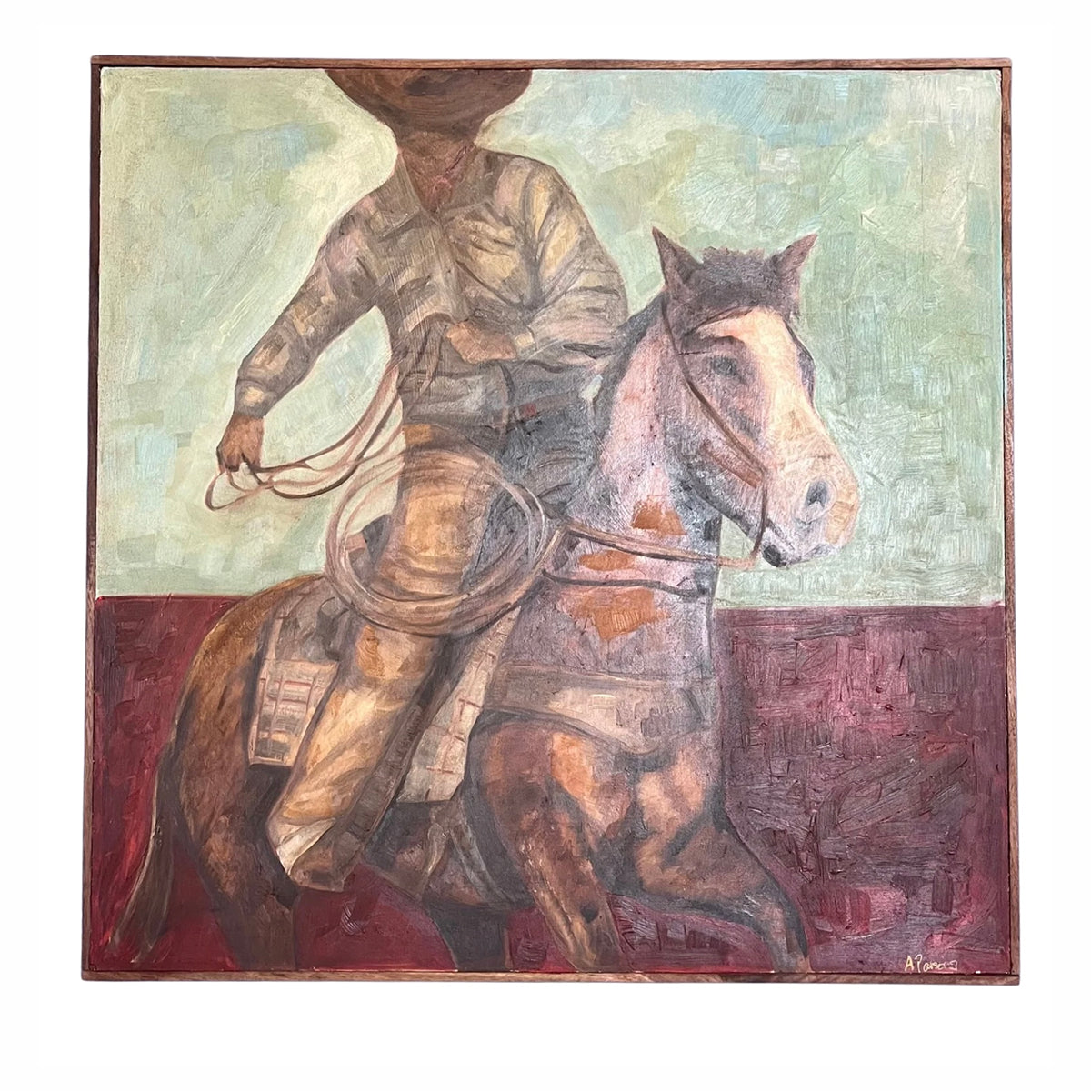 Alison Parsons, Cowboy with Lasso 24”x24”