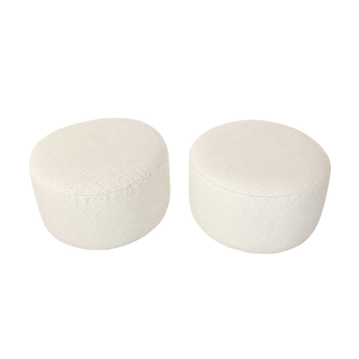 Prairie Ottoman 20" (white ostrich)