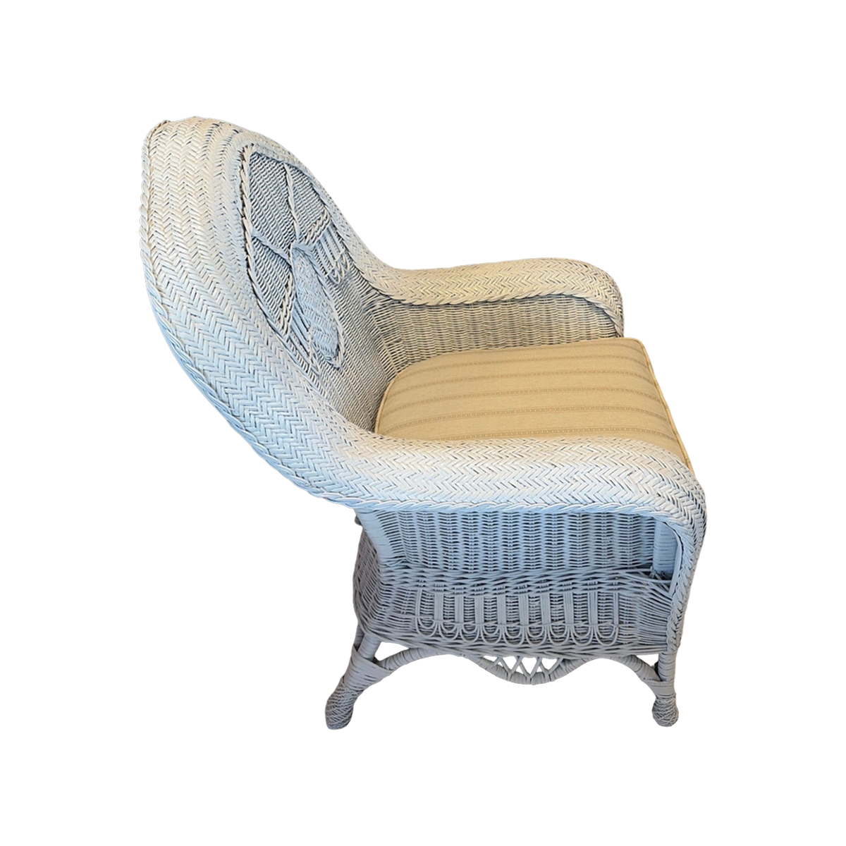 Vintage Palecek Chair with Jacquard Stripe Cushion