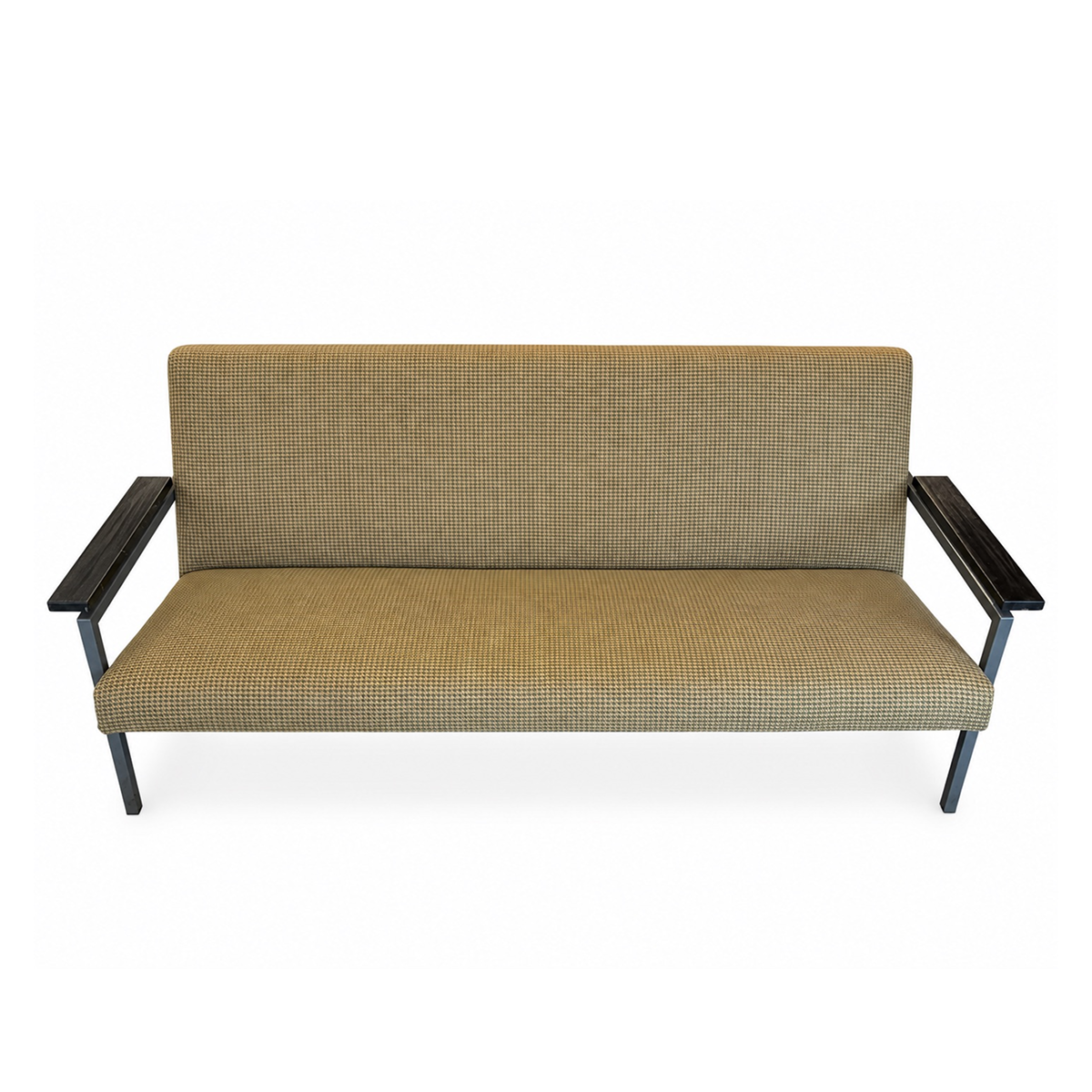 Houndstooth Metal Arm Sofa