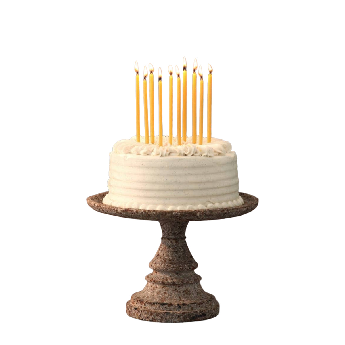 Birthday Candles – 100% Pure Beeswax – 6” Hand-Dipped: Natural (Set of 12 Candles)