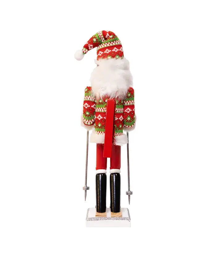 15" Wooden Ski Santa Nutcracker