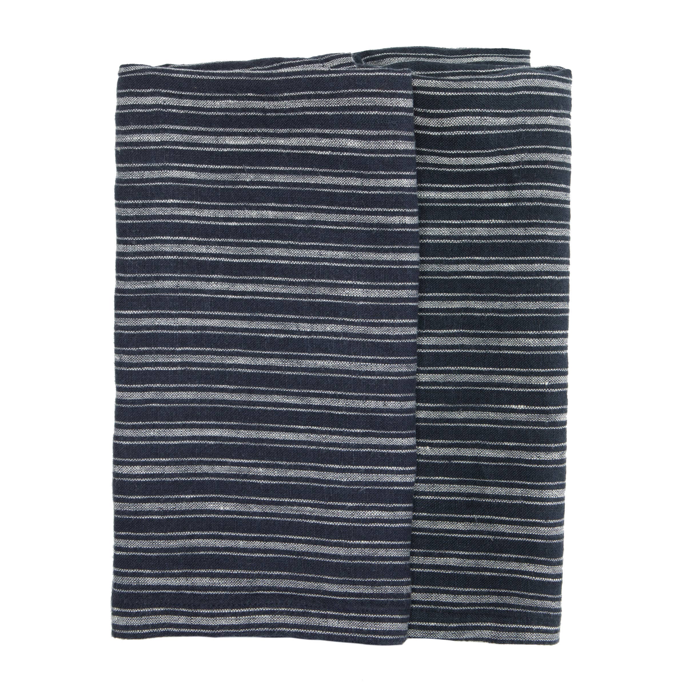 Boat Stripe Linen Indigo & White Towels Indigo/White, 20x30