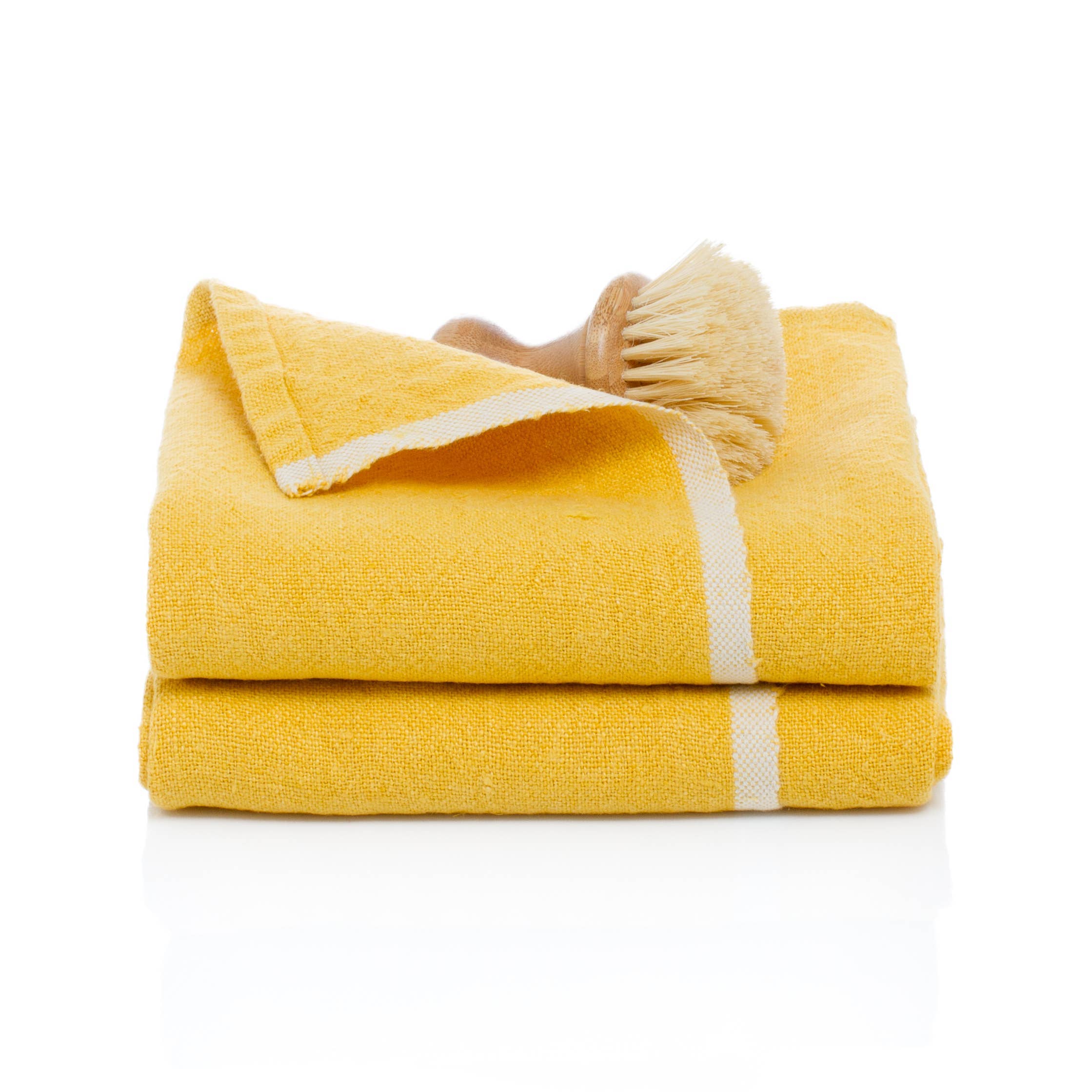 Chunky Linen Mustard Towels 20x30
