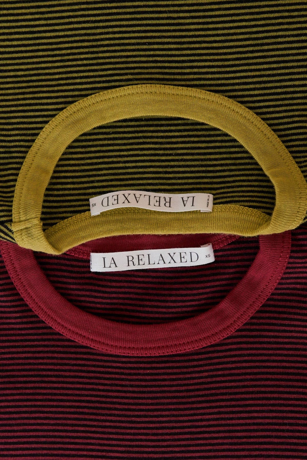 Striped Ringer Tee: Brick Stripe / S