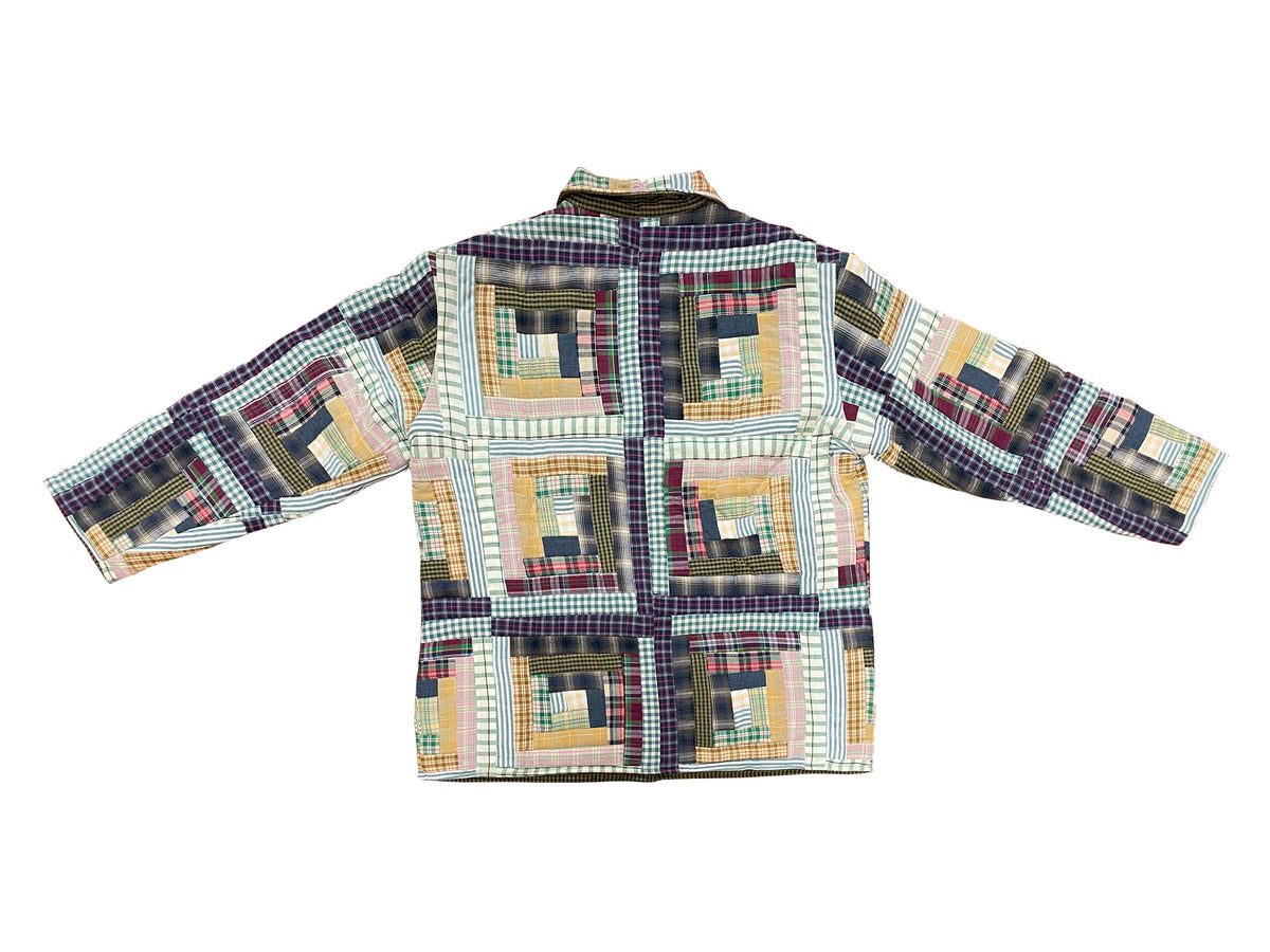 Wild Goose Log Cabin Quilted Cotton Jacket, Reversible, Soft: XL