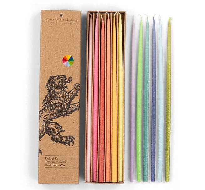Thin Taper Candles - Rainbow