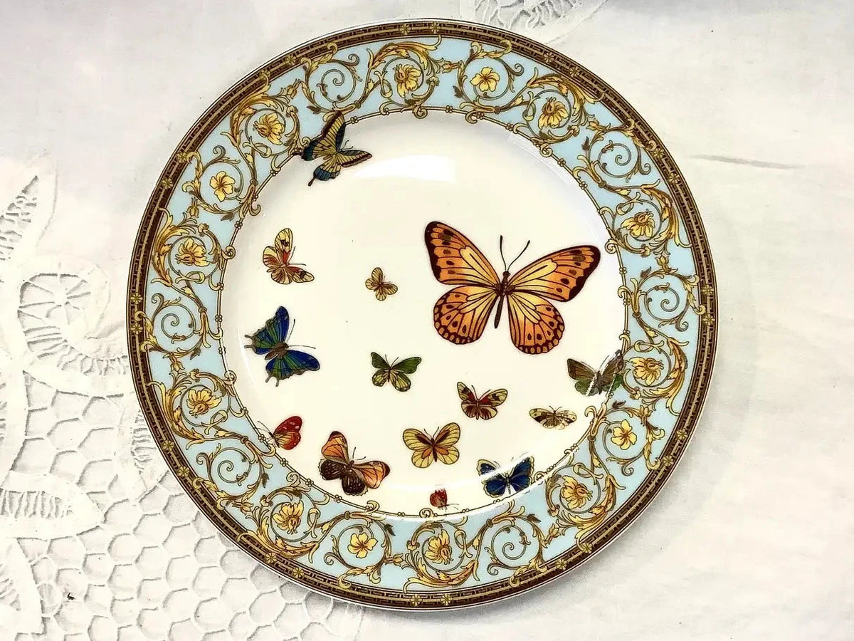 Floral Garland Meadow butterflies Side Plate Salad 8 inch